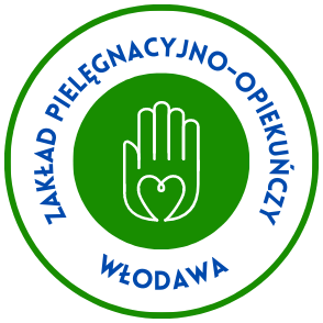 Obraz przedstawia napis w kole Zakład pielęgnacyjno-opiekuńczy Włodawa.