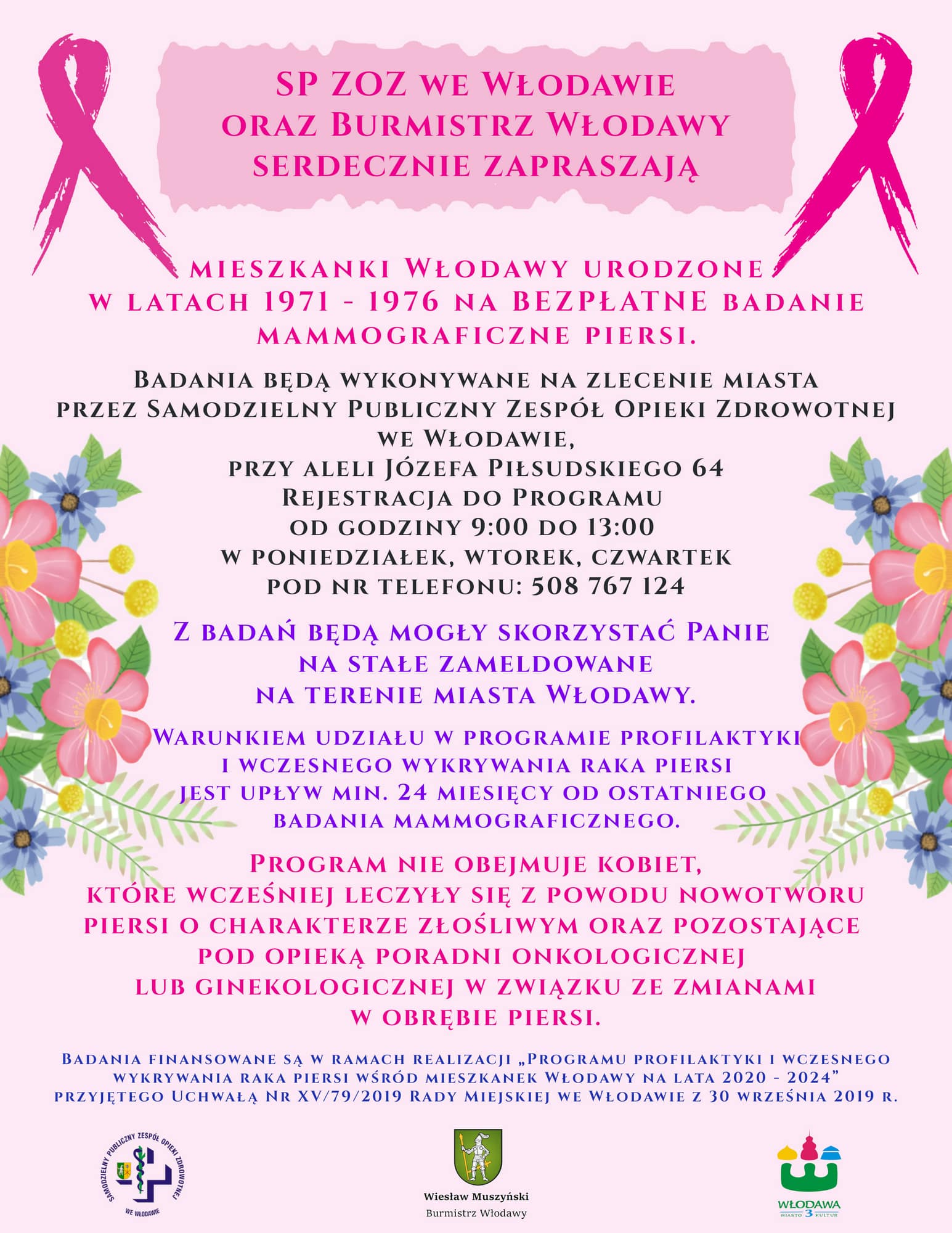 Zaproszenie na badanie mammograficzne