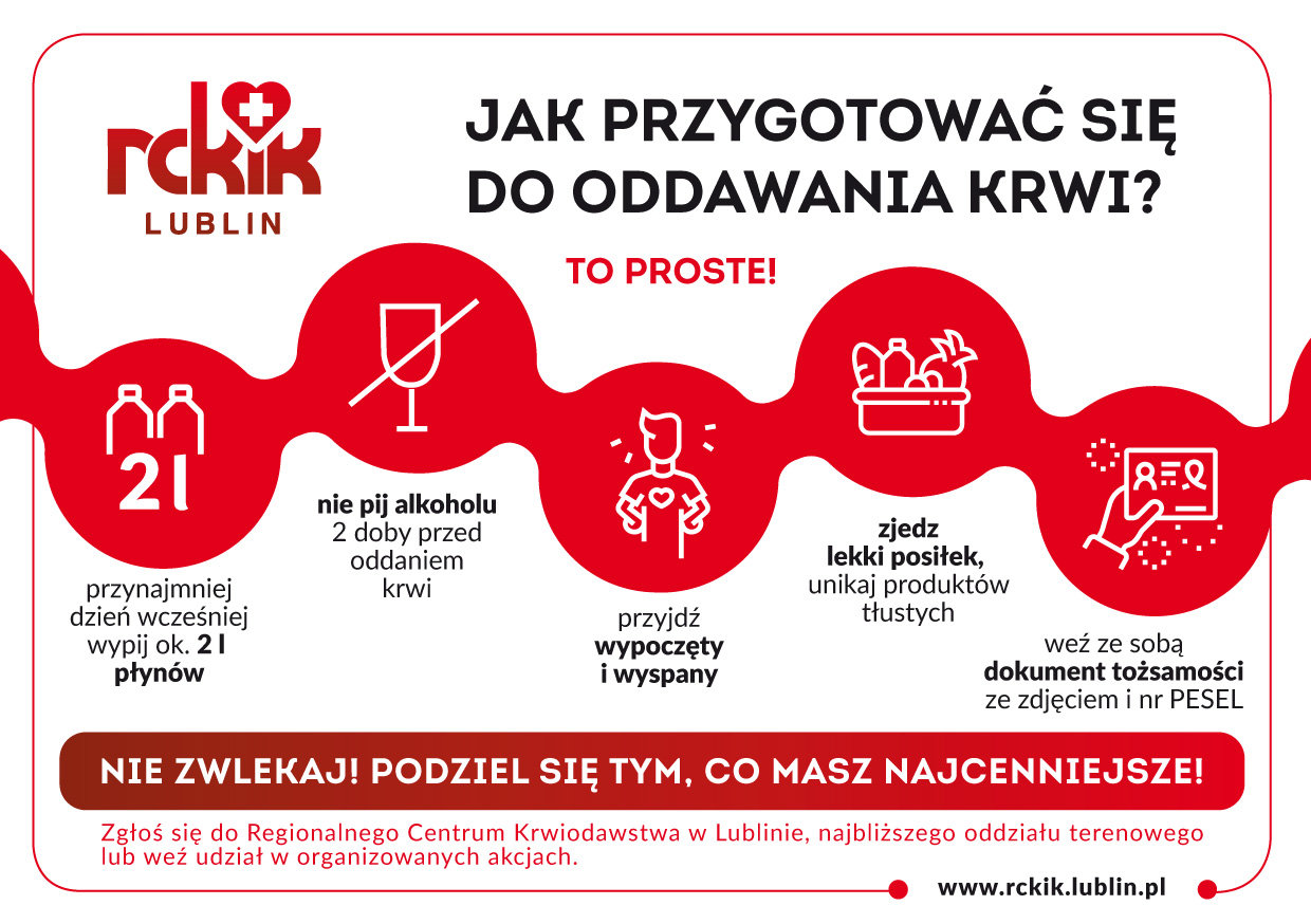 Plakat informacyjny - Jak przygotować się do oddawania krwi