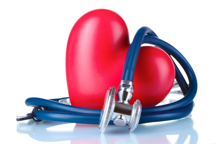 Grafika z sercem i stetoskopem lekarskim