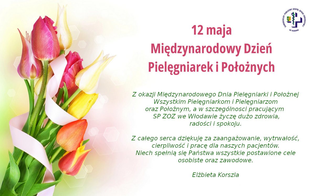 KArtka z życzeniami z okazji międzynarodowego dnia pielęgniarek i położnych